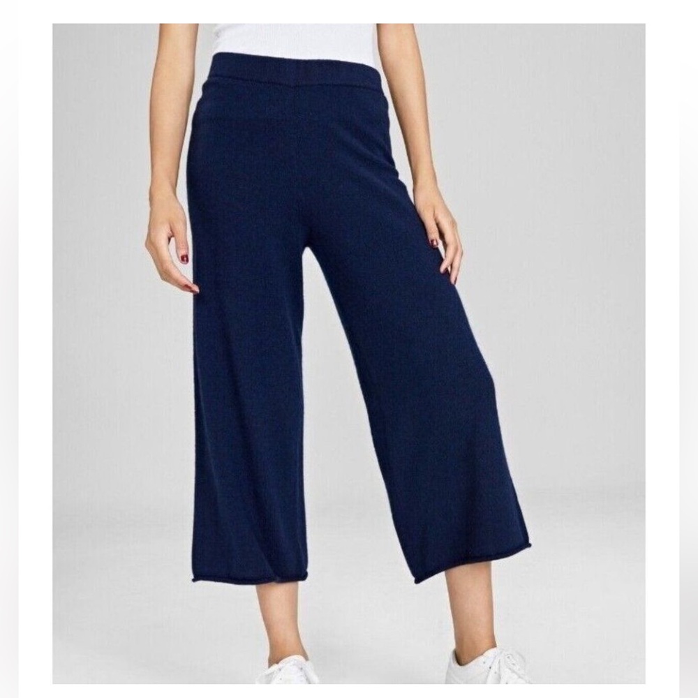 Cashmere Pull-On Wide-Leg Culotte Pants